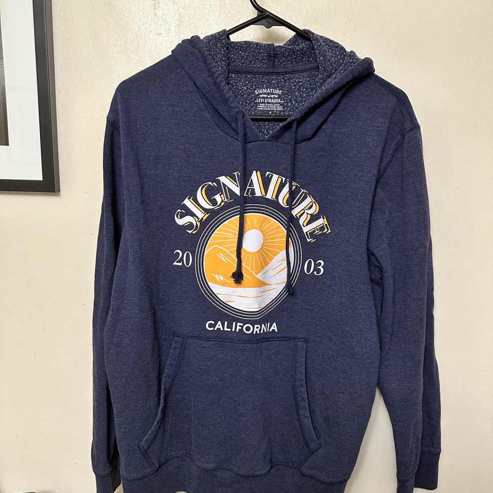Signature Navy Blue Hoodie for Men